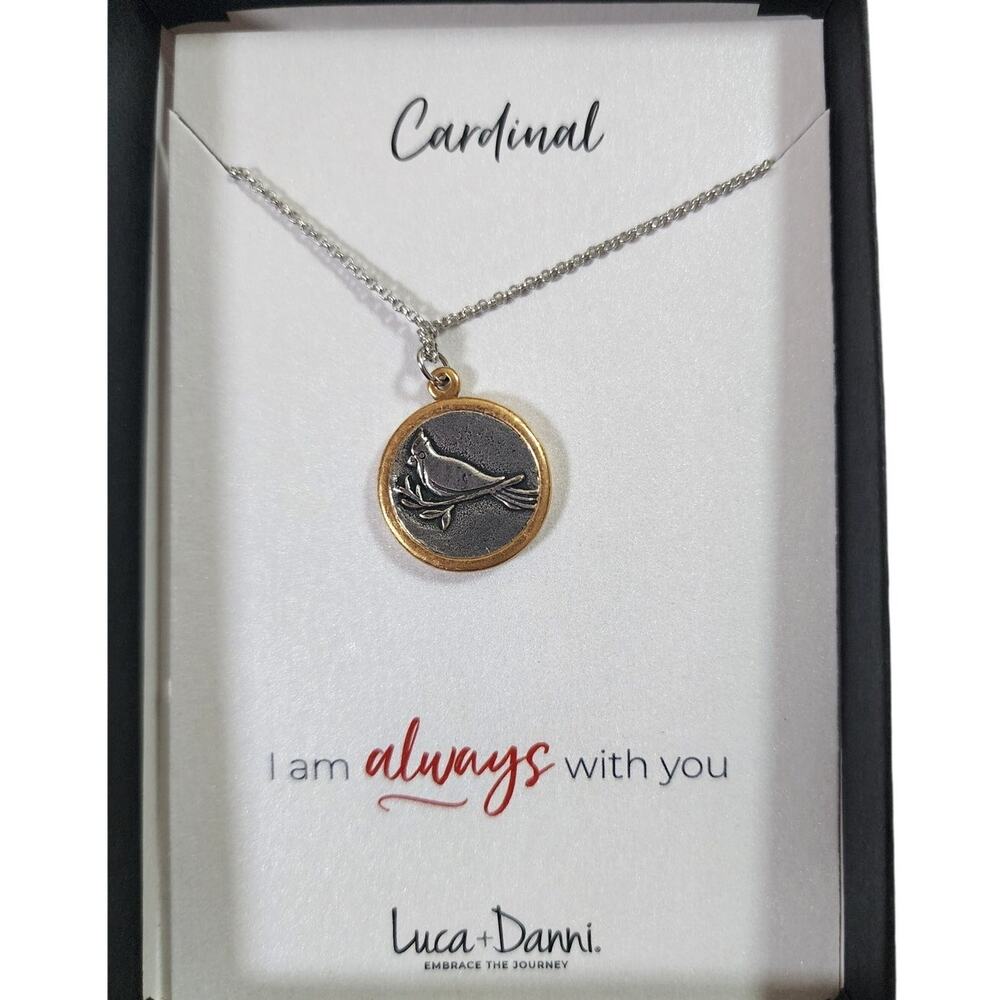 Luca + Danni Red Cardinal Bird Charm Bangle Necklace